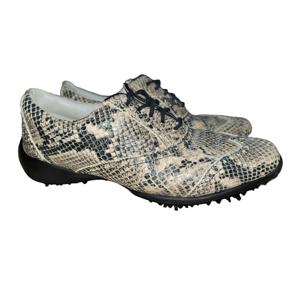 FootJoy LoPro Collection Golf Shoes Womens Snakeskin Print Leather Soft Spike 7M
